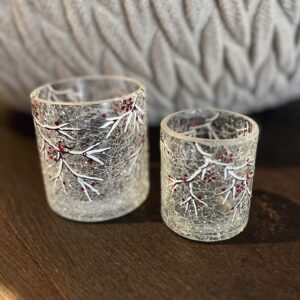 Windlichten Set Winter Berries Kerstdecoratie