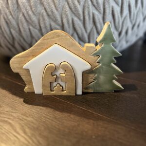 Kerststal Puzzel Denneboom Kerstdecoratie